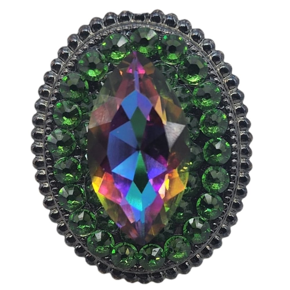 GASOLINE GLAMOUR RHINESTONE COCKTAIL RING